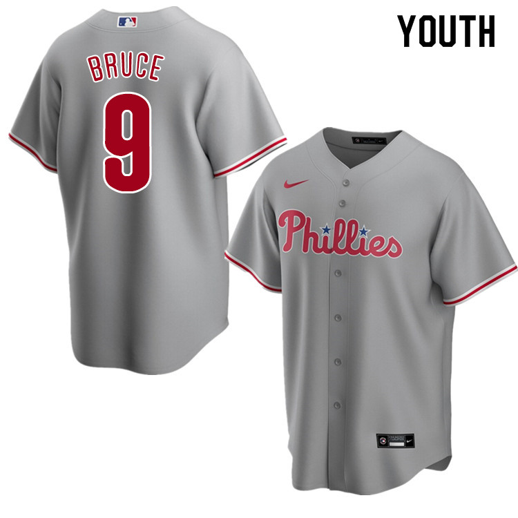 Nike Youth #9 Jay Bruce Philadelphia Phillies Baseball Jerseys Sale-Gray